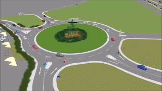 VISSIM microsimulation model of roundabout priority management