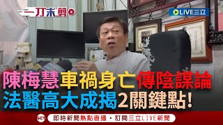 一刀未剪｜陳梅慧遭追撞身亡驚爆陰謀論！「是否撞擊致死」高大成揭關鍵曝撞擊點位置與是否踩剎車有關 王義川圖解「2可能」直言：關鍵恐與前面4台車有關｜焦點人物大現場20241206｜三立新聞台