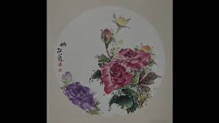 한국화/동양화 장미 그리기. rose oriental painting. Korean painting