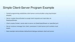 Simple Client-Server Program Example | Lecture 48: Networking with Java