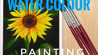 How to sun 🌞 flower ll Water 💦 Colour Painting ll #biggners #short #sunflowers