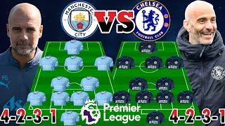 MANCHESTER CITY VS CHELSEA Predicted XI in EPL Week 23 : Haaland \u0026 Enzo Start in 4-2-3-1 Vs 4-2-3-1