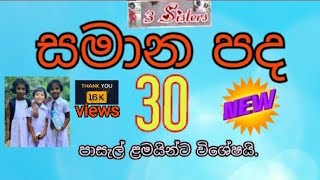 සමාන පද 30ක් /samana pada 30/Similar terms /sinhala /ශිෂ්‍යත්ව පාඩම්  #threesistersSL