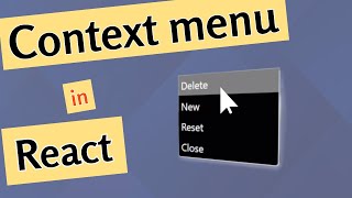 How to create a context menu in React #react