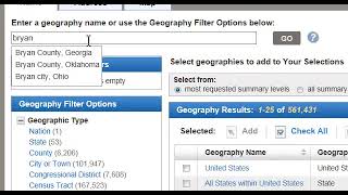 How to find total population Data from the U S Census