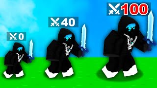 Bedwars but EVERY KILL makes me Grow TALLER.. (Roblox Bedwars)