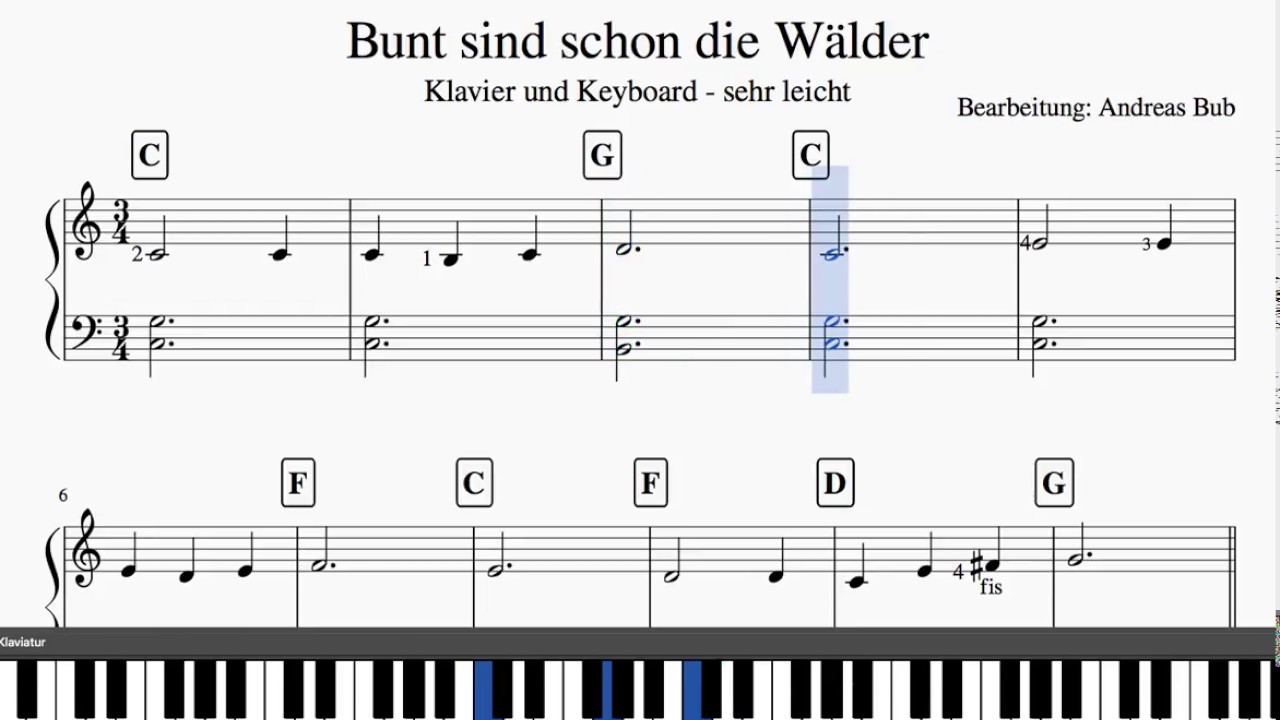 Klavier Lernen Anf Nger Keyboard Noten Lieder Mit Buchstaben Unsere ...