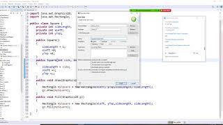 Java programming, create your own square class, which allows users draw a square at any locations