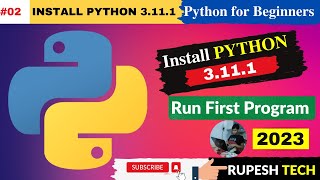 #02 How to install python 3.11.1 on windows 10 | Python tutorial #python #rupeshtech