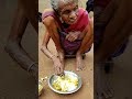 our old widow grandma eating egg curry tribal village life