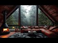 Peaceful Cabin Jazz Retreat | Piano Jazz Music & Rain Sound to Get Away From Stress & Find Peace