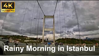 Rainy Morning in Istanbul | Peaceful 4K Road Trip