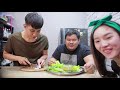 asmr เสียงกิน..ยำข้าวปุ้นปลาหมึกโสด แดกกับด้าย