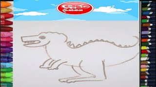 تعليم الرسم.   تعلم الرسم.   كيفيه رسم ديناصور