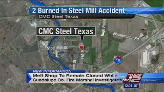 Molten metal burns 2 at steel mill