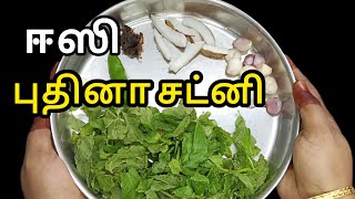 டக்குனு பச்சை புதினா சட்னி பண்ணிரலாம்/Pudina Chutney Recipe In Tamil/Pudina chutney/Mint chutney