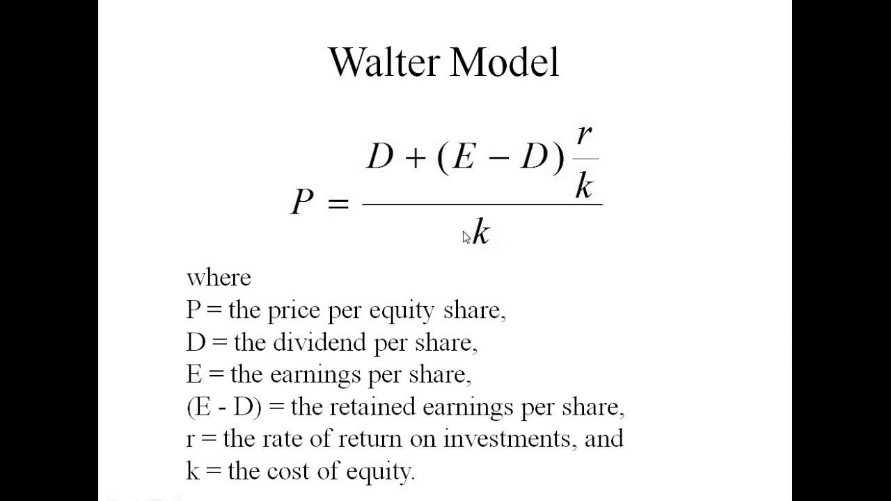 Dividend Decision Walter Model - YouTube