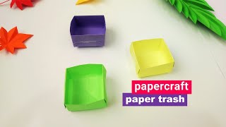How to make a paper trash ? origami trash bin