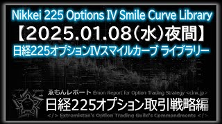 【2025.01.08(水)夜間】日経225オプションIVスマイルカーブ【ゑもんレポート日経225オプション取引戦略編】Nikkei225option IV smile curve