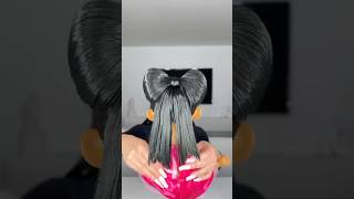 Hairstyle, butterfly bow 🎀 spoiler: 1survived, and so did the doll 👹 #asmr #hair #hairstyle #bow