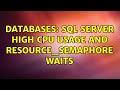 Databases: SQL Server High CPU usage and RESOURCE_SEMAPHORE waits