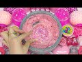 satisfying video making cute pink eyeshadow slime mixing glitter makeup cosmetics🌈slime asmr 9