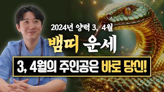 2024년 갑진년 양력 3, 4월 뱀띠 운세 / 두 번 다시 없을 최고의 시대가 옵니다! / 01년생, 89년생, 77년생, 65년생