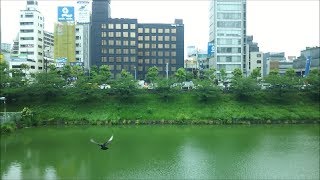 車窓　市ヶ谷ー飯田橋　総武線 神田川