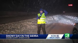 Pelting snow blows across California Sierra | Updates at 6 a.m.