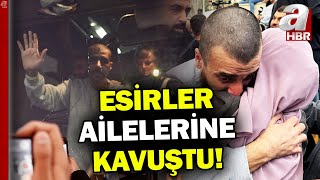 Filistinli esirler coşkuyla karşılandı! 110 Filistinli ailelerine kavuştu | A Haber