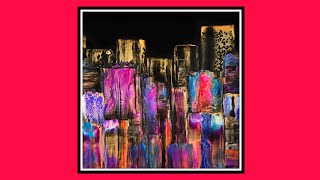 #9336 Contemporary Art Fluid Acrylics Cityscape 6.06.2023 Intuitive art