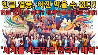 한글 열풍, 이젠 막을 수 없다! '세계를 사로잡은 한국의 매력'