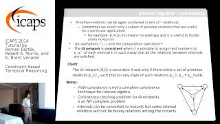 ICAPS 2014: Tutorial on Constraint-Based Temporal Reasoning  (Part 1)