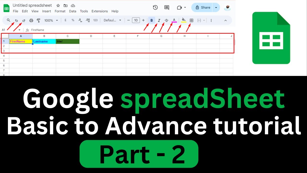 Google Sheets Basic To Advance Tutorial Google Spreadsheet Part 2