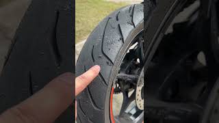 KTM RC390 Stock Tires on Racetrack Continental ContiRoad