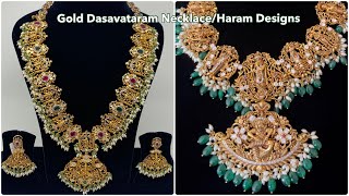 22ct Gold Dasavataram Necklace Designs|Latest Gold Necklace Collection|Temple Jewelry