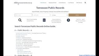 Tennessee Public Records (Request Criminal, Court, and Others Online).