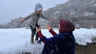 Our Daily Routine as a Rural Family in a Snowy Day 🌨️❄️ 🪵🛖 Cheshme Meals