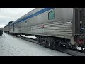 via rail the canadian departing parry sound south station january 2022