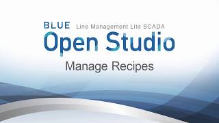BLUE Open Studio: Manage Recipes