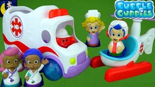 Bubble Guppies Clambulance Bus Rescue Copter Hospital Check Up Center Doctor Molly!