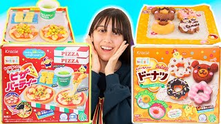 【ポッピンクッキン】ドーナツとピザのリアルな知育菓子作り！今はこんなのあるの？！【知育菓子】