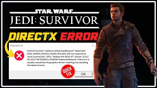 FIX LowLevelFatalError: DXGI_ERROR_DEVICE_REMOVED & DXGI_ERROR_DEVICE_HUNG | STAR WARS JEDI SURVIVOR