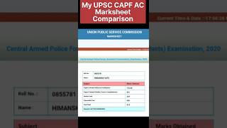 🔥 UPSC CAPF 2021 Topper Marksheet | AIR 1 Marksheet | CAPF AC 2021 Topper Marks #capf #upsc #shorts