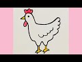 How to draw hen step by step|drawing hen with number 3#art #drawing