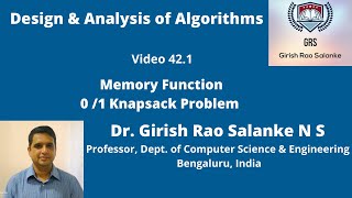 42 1 Memory Function Knapsack Problem