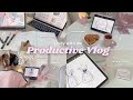 PRODUCTIVE VLOG ♡ study with me, korean note taking, drawing, aesthetic day in my life