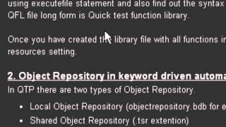 Keyword Driven Automation Framework in QTP