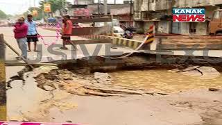 Road Caves In And Water Pipe Explodes In Cuttack's Nuapada | Updates