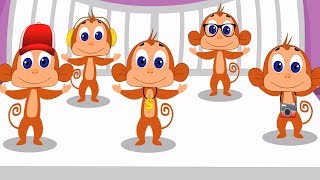 Five Little Monkeys Nursery Rhymes Songs For Kids Children Rhymes For Baby